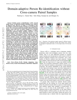 Domain-adaptive Person Re-identification without Cross-camera Paired
  Samples