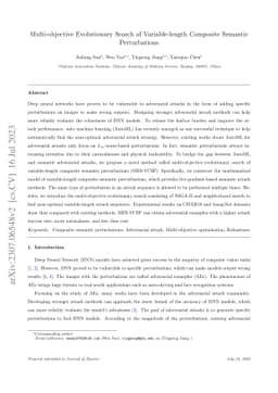 Multi-objective Evolutionary Search of Variable-length Composite
  Semantic Perturbations