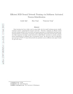 Efficient SGD Neural Network Training via Sublinear Activated Neuron
  Identification