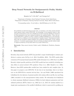 Deep Neural Networks for Semiparametric Frailty Models via H-likelihood