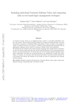 Including individual Customer Lifetime Value and competing risks in
  tree-based lapse management strategies