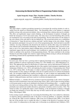 Overcoming the Mental Set Effect in Programming Problem Solving