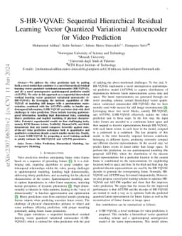 S-HR-VQVAE: Sequential Hierarchical Residual Learning Vector Quantized
  Variational Autoencoder for Video Prediction