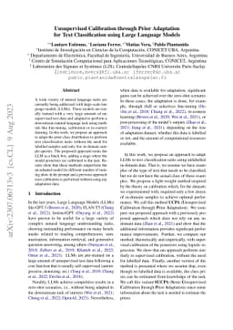 Unsupervised Calibration through Prior Adaptation for Text
  Classification using Large Language Models
