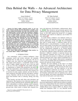 Data Behind the Walls An Advanced Architecture for Data Privacy
  Management
