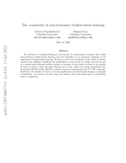 The complexity of non-stationary reinforcement learning