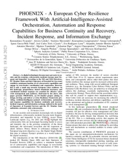 PHOENI2X -- A European Cyber Resilience Framework With
  Artificial-Intelligence-Assisted Orchestration, Automation and Response
  Capabilities for Business Continuity and Recovery, Incident Response, and
  Information Exchange