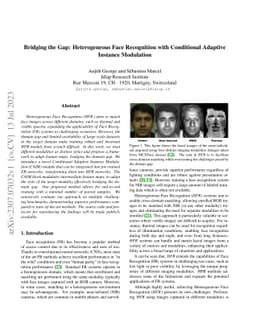 Bridging the Gap: Heterogeneous Face Recognition with Conditional
  Adaptive Instance Modulation