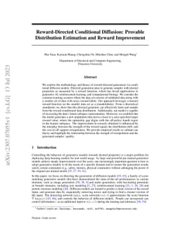 Reward-Directed Conditional Diffusion: Provable Distribution Estimation
  and Reward Improvement
