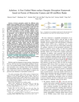 Achelous: A Fast Unified Water-surface Panoptic Perception Framework
  based on Fusion of Monocular Camera and 4D mmWave Radar