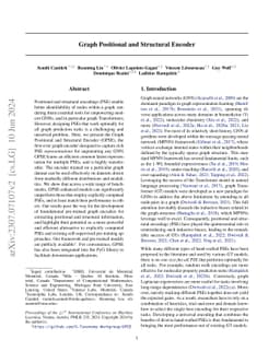 Graph Positional and Structural Encoder