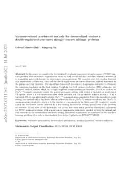 Variance-reduced accelerated methods for decentralized stochastic
  double-regularized nonconvex strongly-concave minimax problems