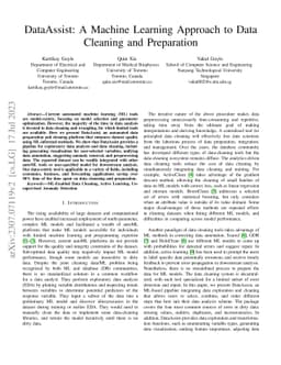 DataAssist: A Machine Learning Approach to Data Cleaning and Preparation