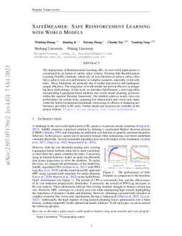 SafeDreamer: Safe Reinforcement Learning with World Models