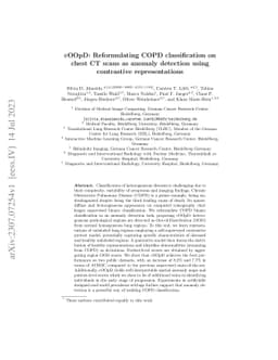 cOOpD: Reformulating COPD classification on chest CT scans as anomaly
  detection using contrastive representations