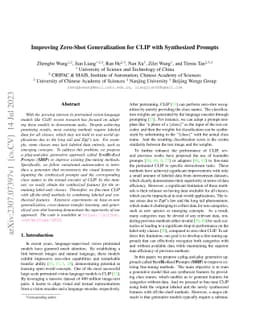 Improving Zero-Shot Generalization for CLIP with Synthesized Prompts