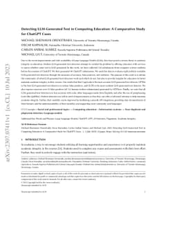 Detecting LLM-Generated Text in Computing Education: A Comparative Study
  for ChatGPT Cases