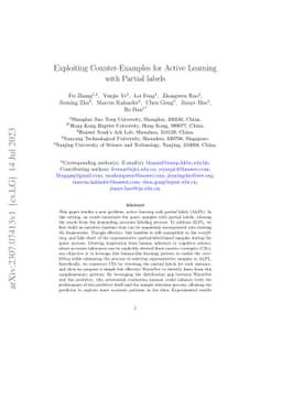 Exploiting Counter-Examples for Active Learning with Partial labels