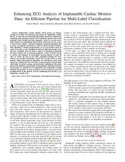 Enhancing ECG Analysis of Implantable Cardiac Monitor Data: An Efficient
  Pipeline for Multi-Label Classification