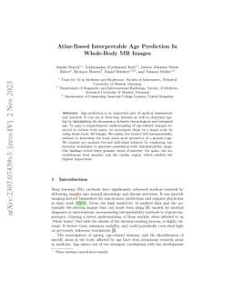 Atlas-Based Interpretable Age Prediction In Whole-Body MR Images