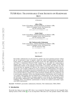 TUSH-Key: Transferable User Secrets on Hardware Key