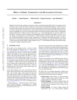 MGit: A Model Versioning and Management System
