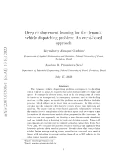 Deep reinforcement learning for the dynamic vehicle dispatching problem:
  An event-based approach