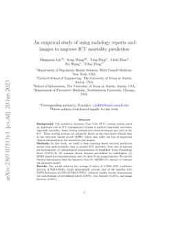 An empirical study of using radiology reports and images to improve ICU
  mortality prediction