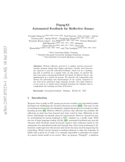 PapagAI:Automated Feedback for Reflective Essays