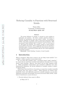 Reducing Causality to Functions with Structural Models
