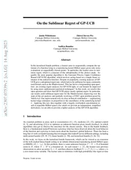On the Sublinear Regret of GP-UCB