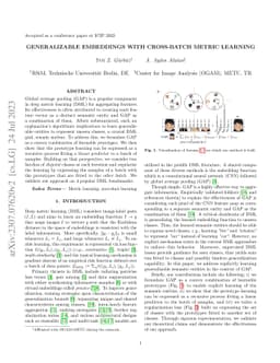Generalizable Embeddings with Cross-batch Metric Learning
