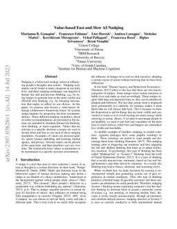 Value-based Fast and Slow AI Nudging