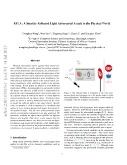 RFLA: A Stealthy Reflected Light Adversarial Attack in the Physical
  World