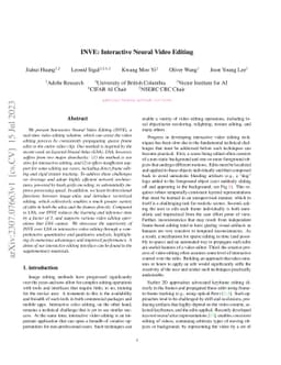 INVE: Interactive Neural Video Editing