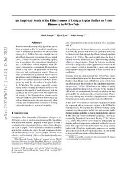 An Empirical Study of the Effectiveness of Using a Replay Buffer on Mode
  Discovery in GFlowNets