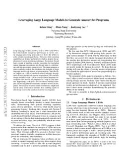 Leveraging Large Language Models to Generate Answer Set Programs