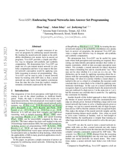 NeurASP: Embracing Neural Networks into Answer Set Programming