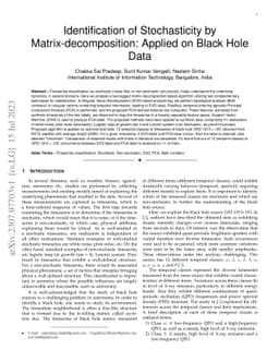 Identification of Stochasticity by Matrix-decomposition: Applied on
  Black Hole Data