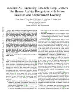 randomHAR: Improving Ensemble Deep Learners for Human Activity
  Recognition with Sensor Selection and Reinforcement Learning