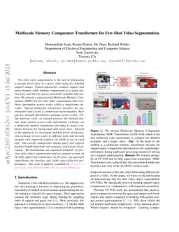 Multiscale Memory Comparator Transformer for Few-Shot Video Segmentation