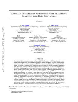 Anomaly Detection in Automated Fibre Placement: Learning with Data
  Limitations