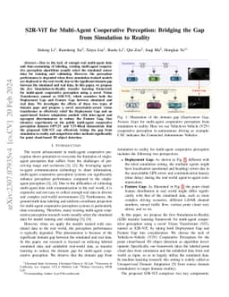 S2R-ViT for Multi-Agent Cooperative Perception: Bridging the Gap from
  Simulation to Reality