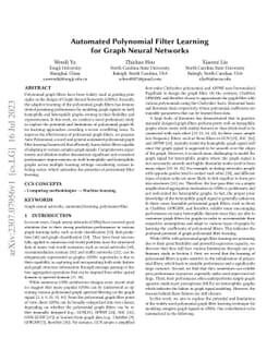 Automated Polynomial Filter Learning for Graph Neural Networks