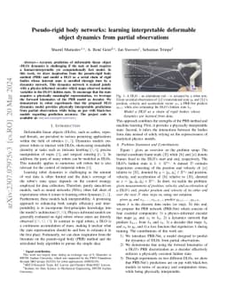 Pseudo-rigid body networks: learning interpretable deformable object
  dynamics from partial observations