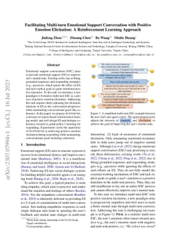 Facilitating Multi-turn Emotional Support Conversation with Positive
  Emotion Elicitation: A Reinforcement Learning Approach