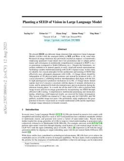 Planting a SEED of Vision in Large Language Model