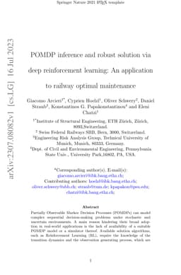 POMDP inference and robust solution via deep reinforcement learning: An
  application to railway optimal maintenance