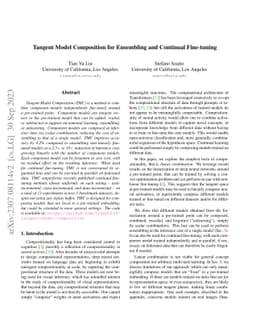 Tangent Model Composition for Ensembling and Continual Fine-tuning