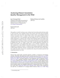 Analyzing Dataset Annotation Quality Management in the Wild